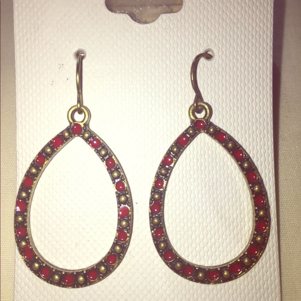 Red dangle earrings - NWOT